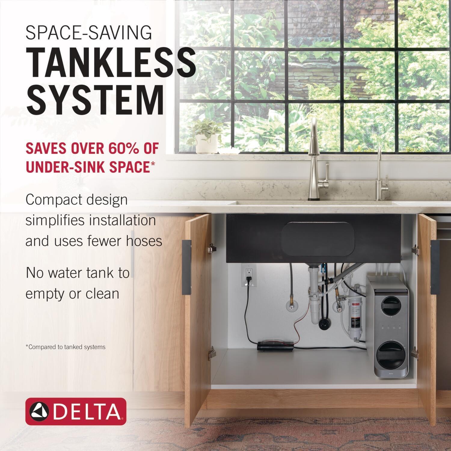 imageDelta Faucet Clarifi Under Sink Reverse Osmosis Water Filter System with Arctic Stainless Traditional Beverage Dispenser FaucetMatte Black