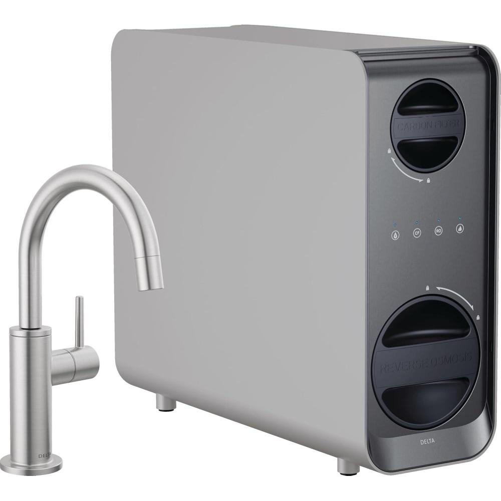 imageDelta Faucet Clarifi Under Sink Reverse Osmosis Water Filter System with Arctic Stainless Traditional Beverage Dispenser FaucetArctic Stainless