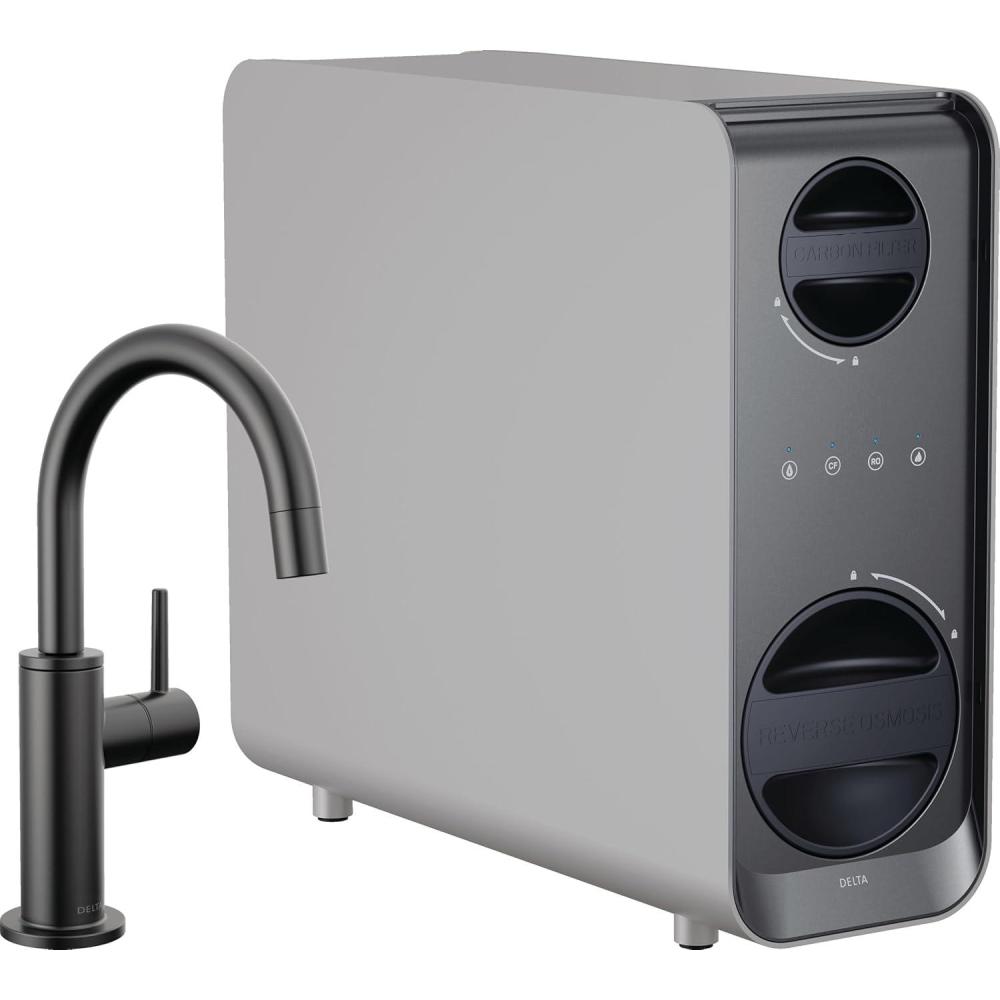 imageDelta Faucet Clarifi Under Sink Reverse Osmosis Water Filter System with Arctic Stainless Traditional Beverage Dispenser FaucetMatte Black