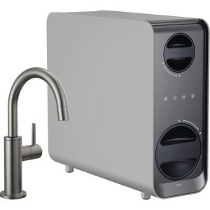 imageDelta Faucet Clarifi Under Sink Reverse Osmosis Water Filter System with Arctic Stainless Traditional Beverage Dispenser FaucetBlack Stainless
