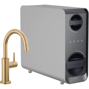 imageDelta Faucet Clarifi Under Sink Reverse Osmosis Water Filter System with Arctic Stainless Traditional Beverage Dispenser FaucetChampagne Bronze