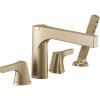 imageDELTA FAUCET T4774CZ 4Hole Roman Tub with Handshower Trim DeckMount with Diverter Champagne Bronze