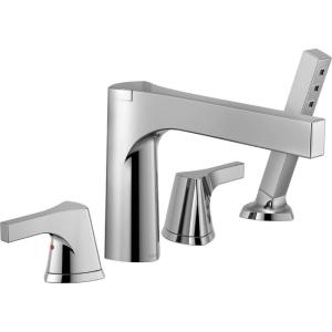 imageDELTA FAUCET T4774 Chrome Zura 4Hole Roman Tub with Hand Shower Trim