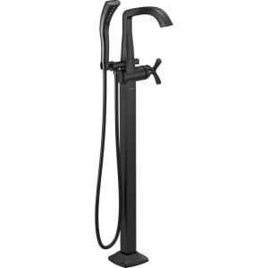 imageDELTA FAUCET T47766BLFL Freestanding Tub Filler Trim FloorMount Matte Black