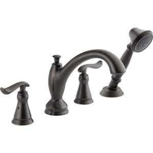 imageDelta Faucet Linden Roman Tub Faucet with Hand Shower  T4794RB  Bathroom Tub Faucet Handles ampamp Hand Shower  Classic Bathroom Accessories  Venetian Bronze Valve Sold Separately
