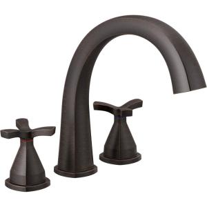 imageDelta Faucet Stryke Roman Tub Faucet  T27776SS  Modern Bathtub Faucet ampamp Lever Handles  Sleek Bathroom Fixtures  Stainless Spoke Handles Valve Sold SeparatelyVenetian Bronze