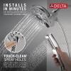 imageDelta Faucet 5Spray In2ition 2in1 Dual Hand Held Shower Head with Hose H2Okinetic Handheld Shower Head with Magnetic Docking Gold Handheld Shower Heads Lumicoat Champagne Bronze 58620CZPRPKLumicoat Chrome