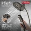 imageDelta Faucet 5Spray In2ition 2in1 Dual Hand Held Shower Head with Hose H2Okinetic Handheld Shower Head with Magnetic Docking Gold Handheld Shower Heads Lumicoat Champagne Bronze 58620CZPRPKLumicoat Black Stainless
