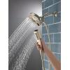 imageDelta Faucet 5Spray In2ition 2in1 Dual Hand Held Shower Head with Hose H2Okinetic Handheld Shower Head with Magnetic Docking Gold Handheld Shower Heads Lumicoat Champagne Bronze 58620CZPRPKLumicoat Polished Nickel