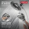 imageDelta Faucet 5Spray In2ition 2in1 Dual Shower Head with HandHeld Spray Black Hand Held Shower Head with Hose Handheld Shower Heads 25 GPM Shower Head Matte Black 58569BL25PKChrome