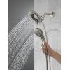 imageDelta Faucet 5Spray In2ition 2in1 Dual Shower Head with HandHeld Spray Black Hand Held Shower Head with Hose Handheld Shower Heads 25 GPM Shower Head Matte Black 58569BL25PKStainless