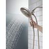 imageDelta Faucet 5Spray In2ition 2in1 Dual Shower Head with HandHeld Spray Black Hand Held Shower Head with Hose Handheld Shower Heads 25 GPM Shower Head Matte Black 58569BL25PKStainless