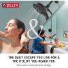 imageDelta Faucet 5Spray In2ition 2in1 Dual Shower Head with HandHeld Spray Black Hand Held Shower Head with Hose Handheld Shower Heads 25 GPM Shower Head Matte Black 58569BL25PKChrome