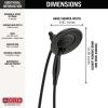 imageDelta Faucet 5Spray In2ition 2in1 Dual Shower Head with HandHeld Spray Black Hand Held Shower Head with Hose Handheld Shower Heads 25 GPM Shower Head Matte Black 58569BL25PKMatte Black