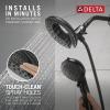 imageDelta Faucet 5Spray In2ition 2in1 Dual Shower Head with HandHeld Spray Brushed Nickel Hand Held Shower Head with Hose Handheld Shower Heads 175 GPM Shower Lumicoat Stainless 58569SSPRPKMatte Black