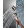 imageDelta Faucet 5Spray In2ition Dual Shower Head with HandHeld Spray H2Okinetic Brushed Nickel Shower Head with Hose Showerheads Magnetic Docking Lumicoat Stainless 58474SSPR
