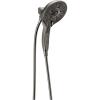 imageDelta Faucet 5Spray In2ition 2in1 Dual Hand Held Shower Head with Hose H2Okinetic Handheld Shower Head with Magnetic Docking Gold Handheld Shower Heads Lumicoat Champagne Bronze 58620CZPRPKLumicoat Black Stainless