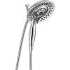 imageDelta Faucet 5Spray In2ition 2in1 Dual Shower Head with HandHeld Spray Black Hand Held Shower Head with Hose Handheld Shower Heads 25 GPM Shower Head Matte Black 58569BL25PKChrome