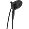 imageDelta Faucet 5Spray In2ition 2in1 Dual Shower Head with HandHeld Spray Black Hand Held Shower Head with Hose Handheld Shower Heads 25 GPM Shower Head Matte Black 58569BL25PKMatte Black
