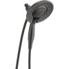 imageDelta Faucet 5Spray In2ition 2in1 Dual Shower Head with HandHeld Spray Black Hand Held Shower Head with Hose Handheld Shower Heads 25 GPM Shower Head Matte Black 58569BL25PKVenetian Bronze