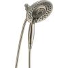 imageDelta Faucet 5Spray In2ition 2in1 Dual Shower Head with HandHeld Spray Brushed Nickel Hand Held Shower Head with Hose Handheld Shower Heads 175 GPM Shower Lumicoat Stainless 58569SSPRPKStainless