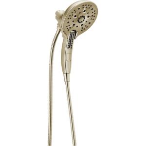 imageDelta Faucet 5Spray In2ition 2in1 Dual Hand Held Shower Head with Hose H2Okinetic Handheld Shower Head with Magnetic Docking Gold Handheld Shower Heads Lumicoat Champagne Bronze 58620CZPRPKLumicoat Polished Nickel
