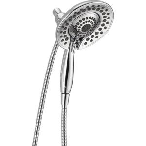 imageDelta Faucet 5Spray In2ition 2in1 Dual Shower Head with HandHeld Spray Black Hand Held Shower Head with Hose Handheld Shower Heads 25 GPM Shower Head Matte Black 58569BL25PKChrome
