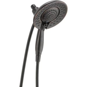 imageDelta Faucet 5Spray In2ition 2in1 Dual Shower Head with HandHeld Spray Black Hand Held Shower Head with Hose Handheld Shower Heads 25 GPM Shower Head Matte Black 58569BL25PKVenetian Bronze