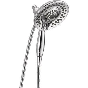 imageDelta Faucet 5Spray In2ition 2in1 Dual Shower Head with HandHeld Spray Brushed Nickel Hand Held Shower Head with Hose Handheld Shower Heads 175 GPM Shower Lumicoat Stainless 58569SSPRPKChrome