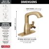 imageDelta 5766MPUDST Stryke 12 GPM Single Hole Bathroom Faucet with Push PopUp Drain Assembly Helo Style Handle and Diamond Seal Ceramic Disc Cartridges  Matte BlackLumicoat Champagne Bronze