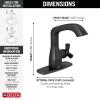 imageDelta 5766MPUDST Stryke 12 GPM Single Hole Bathroom Faucet with Push PopUp Drain Assembly Helo Style Handle and Diamond Seal Ceramic Disc Cartridges  Matte BlackMatte Black