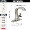 imageDelta 5766MPUDST Stryke 12 GPM Single Hole Bathroom Faucet with Push PopUp Drain Assembly Helo Style Handle and Diamond Seal Ceramic Disc Cartridges  Matte BlackLumicoat Stainless