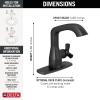 imageDelta 5766MPUDST Stryke 12 GPM Single Hole Bathroom Faucet with Push PopUp Drain Assembly Helo Style Handle and Diamond Seal Ceramic Disc Cartridges  Matte BlackMatte Black