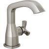 imageDelta 5766MPUDST Stryke 12 GPM Single Hole Bathroom Faucet with Push PopUp Drain Assembly Helo Style Handle and Diamond Seal Ceramic Disc Cartridges  Matte BlackLumicoat Stainless