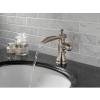 imageDelta Faucet Cassidy Single Hole Bathroom Faucet Gold Bathroom Faucet Waterfall Faucet Single Handle Metal Drain Assembly Champagne Bronze 598LFCZMPUPolished Nickel