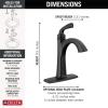 imageDelta Faucet Geist Matte Black Bathroom Faucet Single Hole Bathroom Faucet Black Black Bathroom Faucets for Sink 1 Hole Bathroom Sink Faucet Drain Assembly Included Matte Black 15864LFBLMatte Black