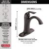 imageDelta Faucet Lahara Single Hole Bathroom Faucet Brushed Nickel Single Handle Bathroom Faucet Diamond Seal Technology Drain Assembly Stainless 538SSMPUDSTVenetian Bronze