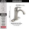 imageDelta Faucet Lahara Single Hole Bathroom Faucet Brushed Nickel Single Handle Bathroom Faucet Diamond Seal Technology Drain Assembly Stainless 538SSMPUDSTStainless