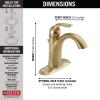 imageDelta Faucet Lahara Single Hole Bathroom Faucet Brushed Nickel Single Handle Bathroom Faucet Diamond Seal Technology Drain Assembly Stainless 538SSMPUDSTChampagne Bronze