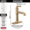 imageDelta Faucet Saylor Matte Black Bathroom Faucet Single Hole Bathroom Faucet Single Handle Bathroom Sink Faucet Black Diamond Seal Technology Drain Assembly Matte Black 536BLMPUDSTChampagne Bronze