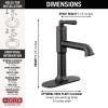 imageDelta Faucet Saylor Matte Black Bathroom Faucet Single Hole Bathroom Faucet Single Handle Bathroom Sink Faucet Black Diamond Seal Technology Drain Assembly Matte Black 536BLMPUDSTMatte Black