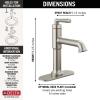 imageDelta Faucet Saylor Matte Black Bathroom Faucet Single Hole Bathroom Faucet Single Handle Bathroom Sink Faucet Black Diamond Seal Technology Drain Assembly Matte Black 536BLMPUDSTStainless
