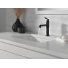 imageDelta Faucet Saylor Matte Black Bathroom Faucet Single Hole Bathroom Faucet Single Handle Bathroom Sink Faucet Black Diamond Seal Technology Drain Assembly Matte Black 536BLMPUDSTMatte Black