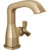 imageDelta 5766MPUDST Stryke 12 GPM Single Hole Bathroom Faucet with Push PopUp Drain Assembly Helo Style Handle and Diamond Seal Ceramic Disc Cartridges  Matte BlackLumicoat Champagne Bronze