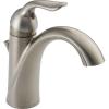 imageDelta Faucet Lahara Single Hole Bathroom Faucet Brushed Nickel Single Handle Bathroom Faucet Diamond Seal Technology Drain Assembly Stainless 538SSMPUDSTStainless