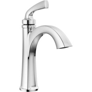 imageDelta Faucet Geist Matte Black Bathroom Faucet Single Hole Bathroom Faucet Black Black Bathroom Faucets for Sink 1 Hole Bathroom Sink Faucet Drain Assembly Included Matte Black 15864LFBLChrome