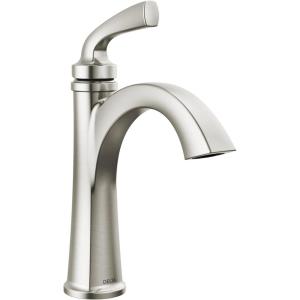 imageDelta Faucet Geist Matte Black Bathroom Faucet Single Hole Bathroom Faucet Black Black Bathroom Faucets for Sink 1 Hole Bathroom Sink Faucet Drain Assembly Included Matte Black 15864LFBLSpotShield