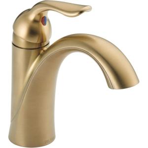 imageDelta Faucet Lahara Single Hole Bathroom Faucet Brushed Nickel Single Handle Bathroom Faucet Diamond Seal Technology Drain Assembly Stainless 538SSMPUDSTChampagne Bronze