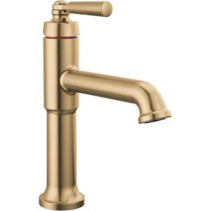 imageDelta Faucet Saylor Matte Black Bathroom Faucet Single Hole Bathroom Faucet Single Handle Bathroom Sink Faucet Black Diamond Seal Technology Drain Assembly Matte Black 536BLMPUDSTChampagne Bronze