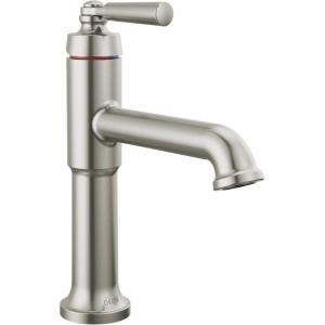 imageDelta Faucet Saylor Matte Black Bathroom Faucet Single Hole Bathroom Faucet Single Handle Bathroom Sink Faucet Black Diamond Seal Technology Drain Assembly Matte Black 536BLMPUDSTStainless